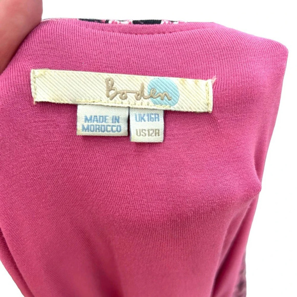 Boden‎ Silvia Long Sleeve A-line Faux Tie Wrap Dress Pink Size US 12R - Picture 8 of 9